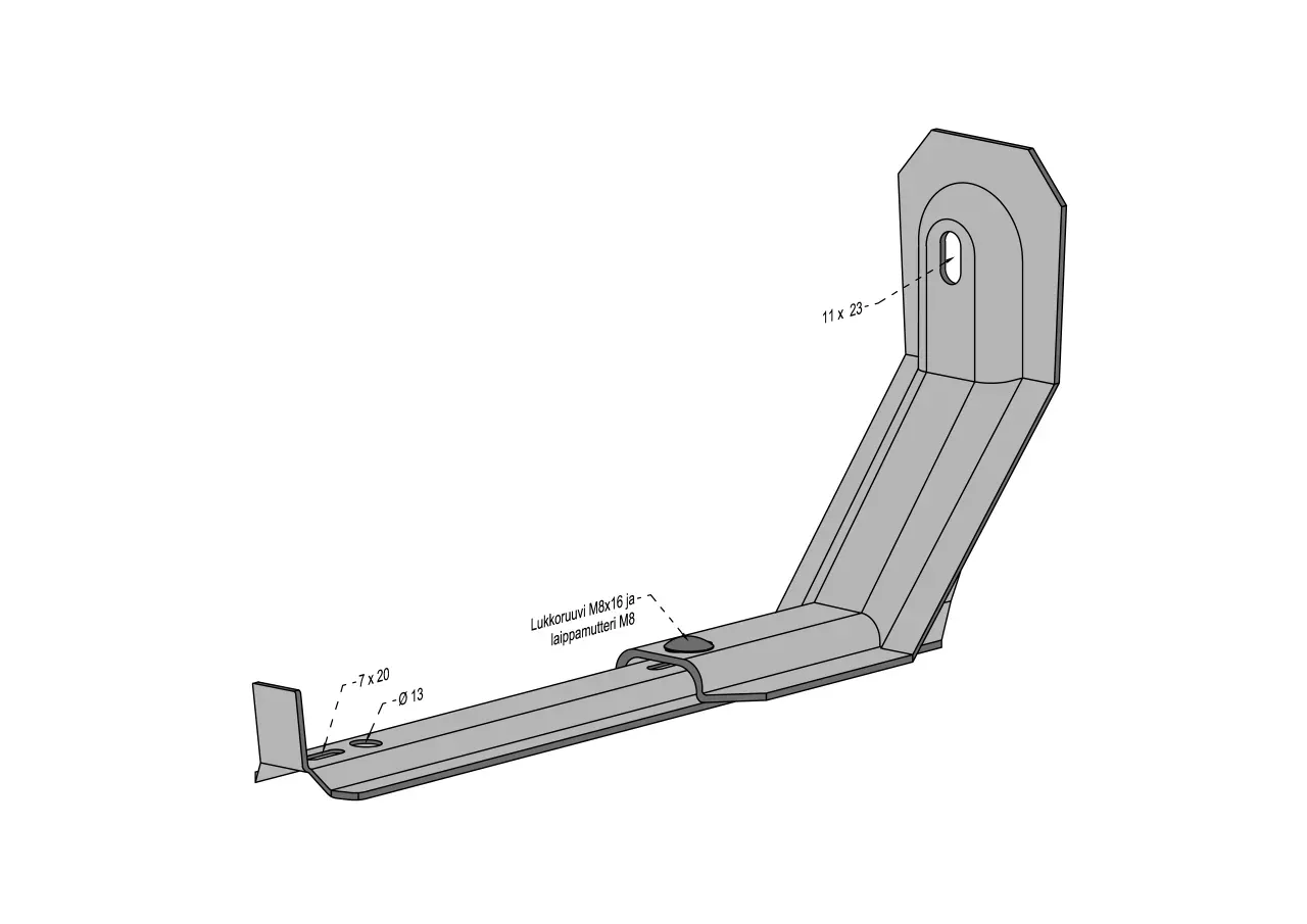 Seinäkannake SKT A-SSK/500 zn Fe  SS