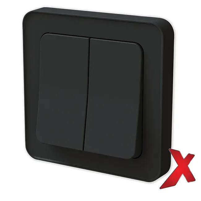 Kytkin Etman DesignX 6+6/16AX/250V/IP21 UPJ 2X MUS
