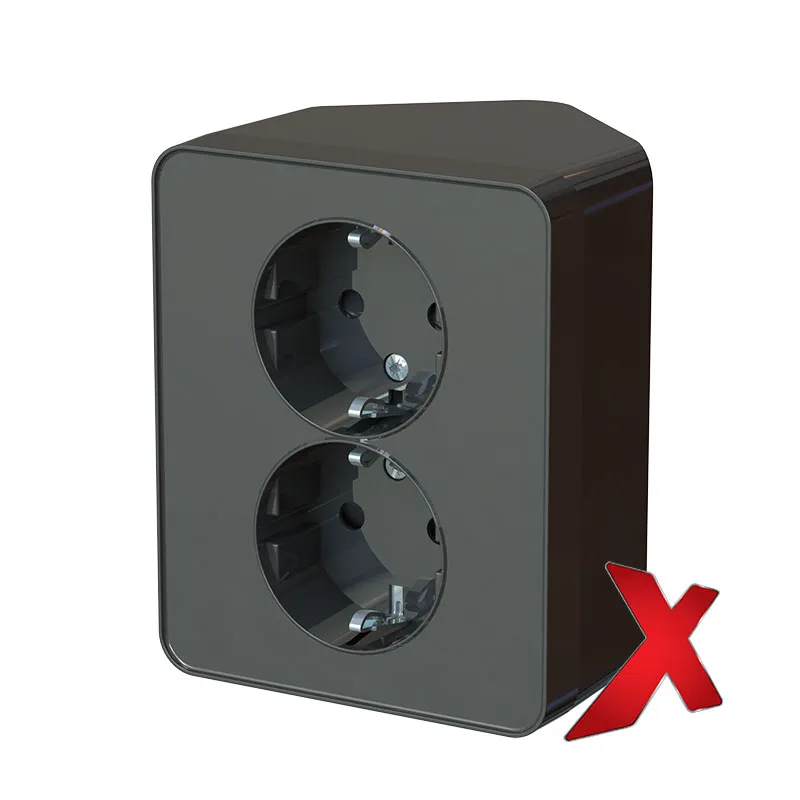 Pistorasia Etman DesignX 2S/16A/IP21 KULMA MUS