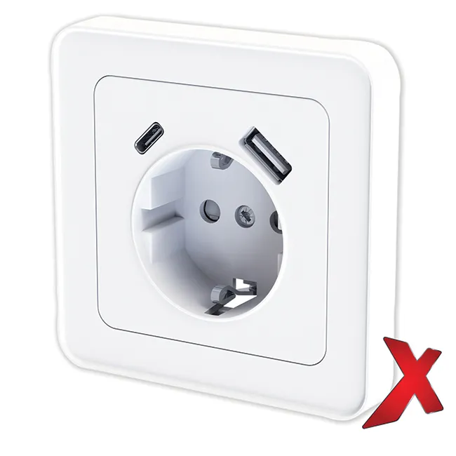 Pistorasia Etman DesignX 1S+2USB/16A/IP21 UPJ VAL