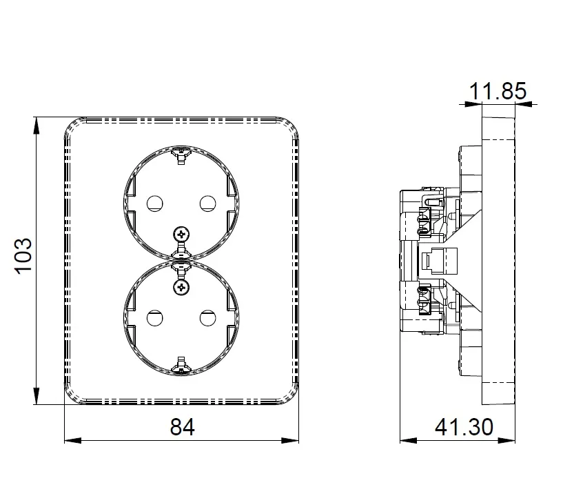 Pistorasia Etman DesignX 2S/16A/IP21 UPJ MATALA VAL