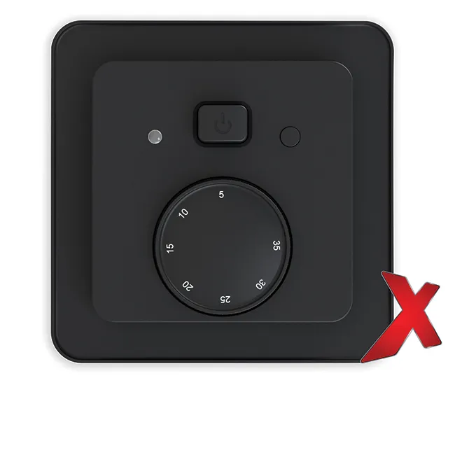 Yhdistelmätermostaatti Etman DesignX ETHEAT 16A 2NAP ECO MUS