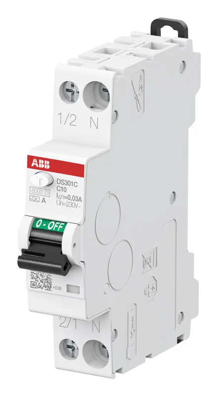 Vikavirtajohdonsuojakatkaisija ABB 2-NAP C-käyrä 10A 30mA 1MOD