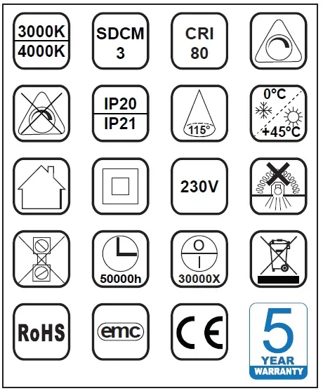 Alasvalo Etman ETLED ROUND 2.0 25W 3000/4000K