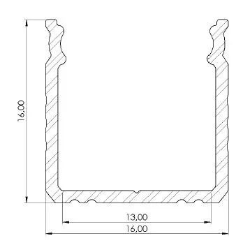 LED-profiili Etman DUCT HIGH 16MM ALU SET