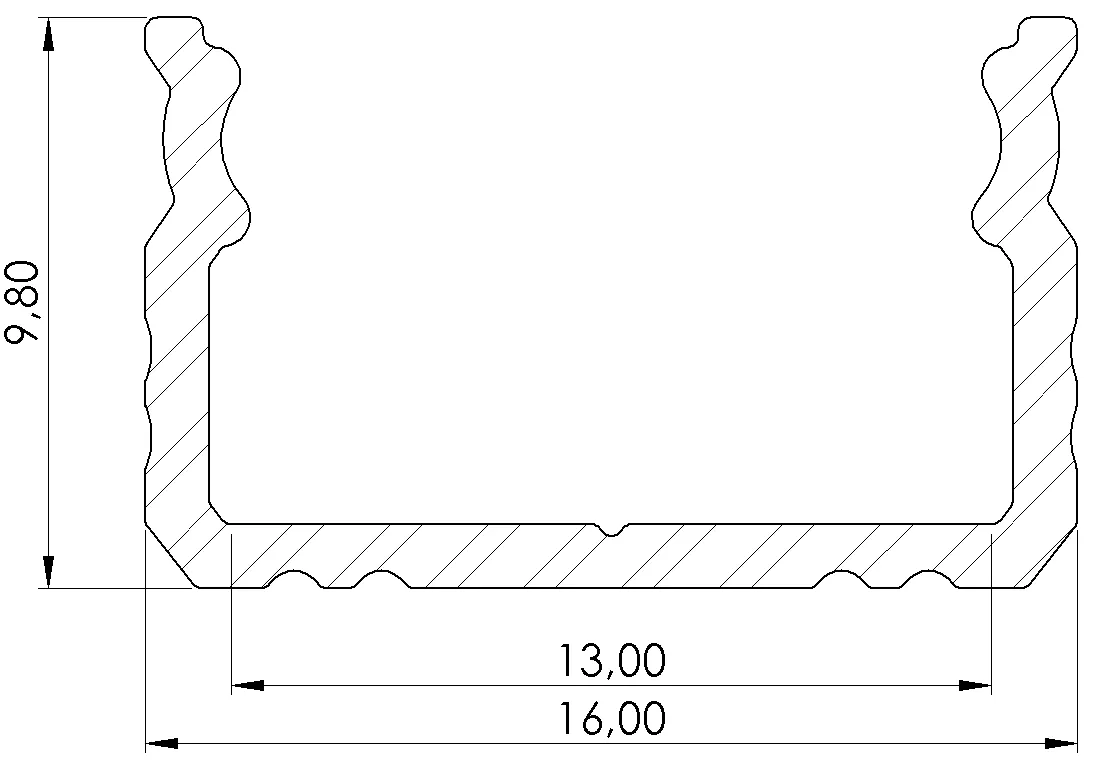 Valoprofiili/-nauha DUCT LOW 10MM LOW VAL 2,02M