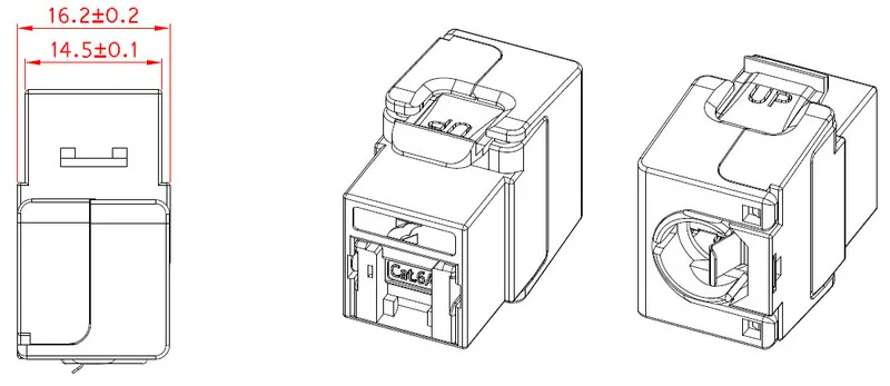Liitin-CAT6a RJ45 Keystone liitin CAT6A STP