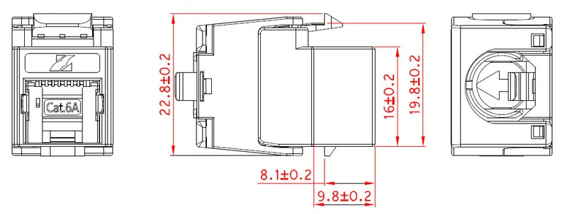 Liitin-CAT6a RJ45 Keystone liitin CAT6A STP