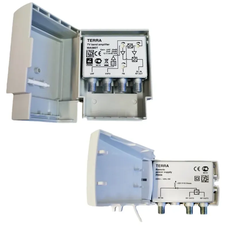 Mastovahvistin Terra MA 080TKIT 3×tulo FM/III/UHF
