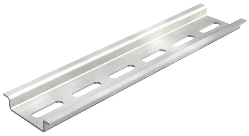 DIN-kisko 225x35x7,5 reiitetty