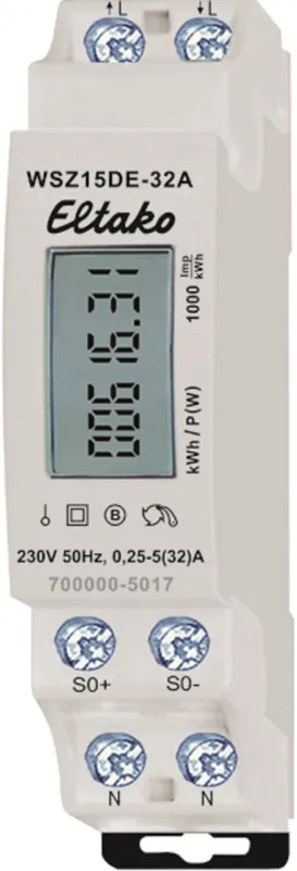 Energiamittari 1x32A,DIN,S0-output