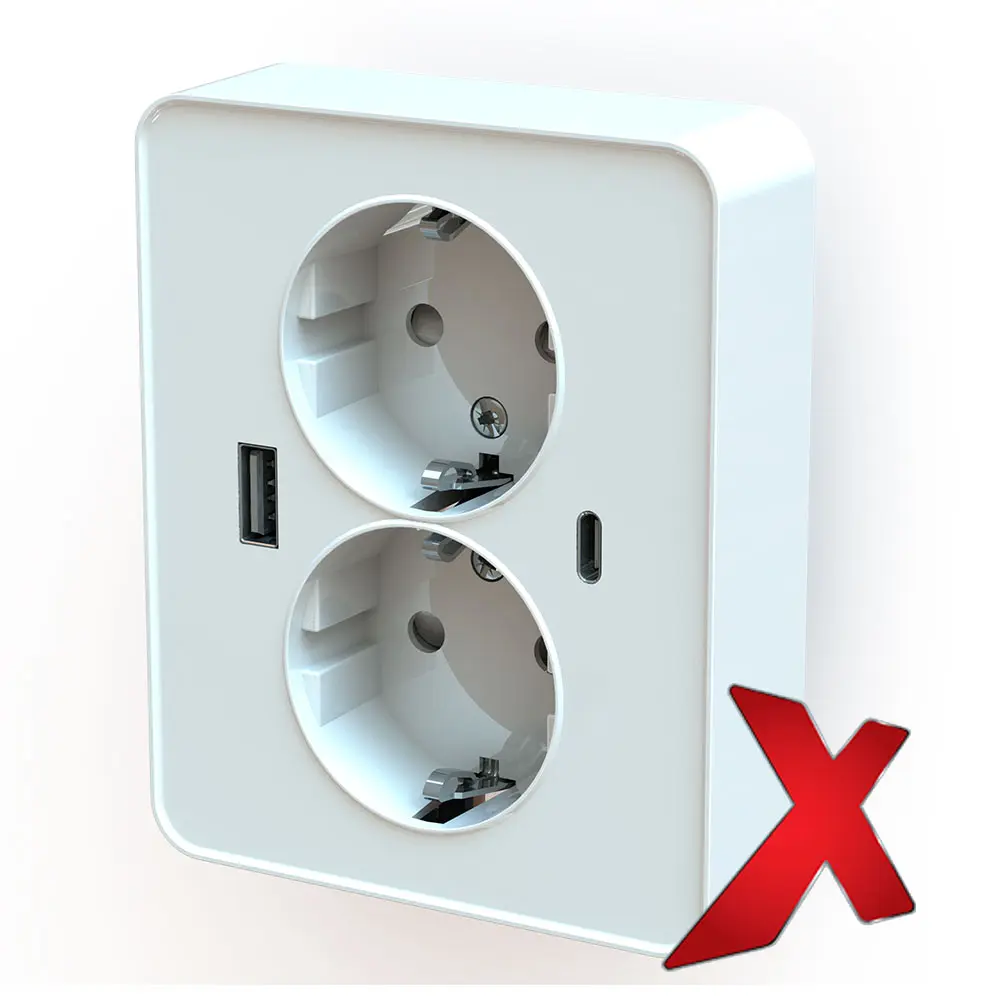 2S+USB A+C/16A/IP21 UPJ VAL